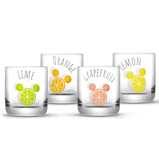 JoyJolt&#xAE; Disney&#xAE; 10oz. Mickey Mouse Citrus Short Drinking Glass, 4ct.